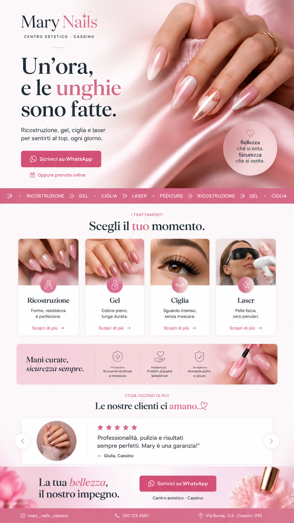Sito realizzato per un centro nails